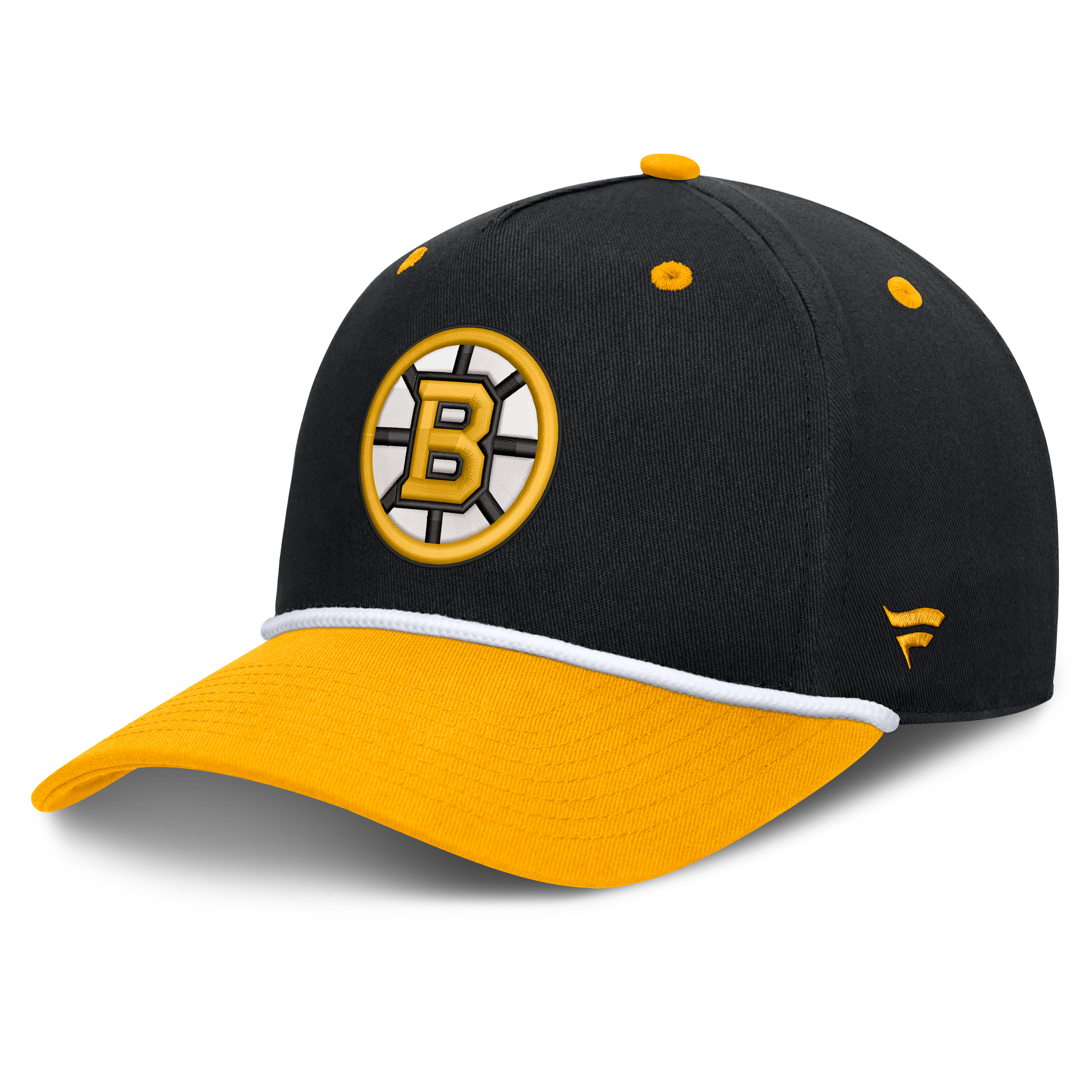Men's Fanatics Black/Gold Boston Bruins Fundamental Power Play A-Frame Adjustable Hat