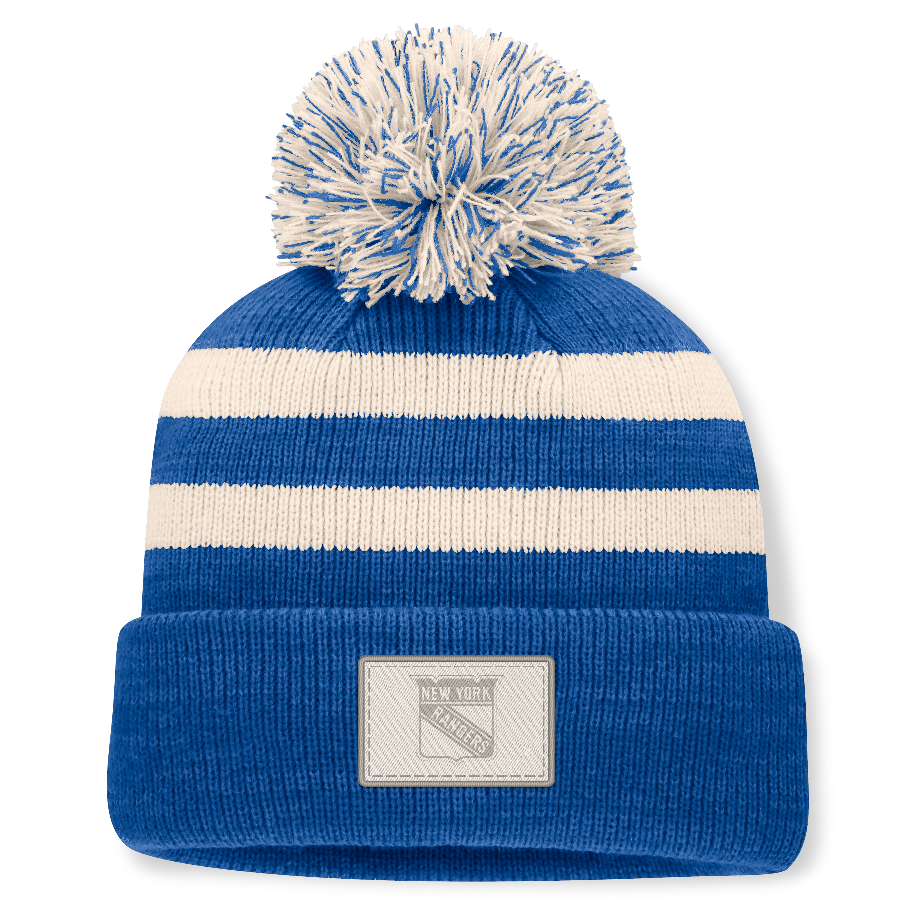 Women's Fanatics Royal New York Rangers Fundamental Cottage Cuffed Knit Hat with Pom