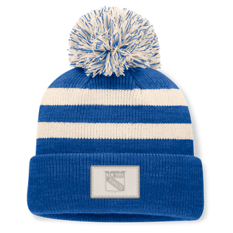 Women's Fanatics  Royal New York Rangers Fundamental Cottage Cuffed Knit Hat with Pom