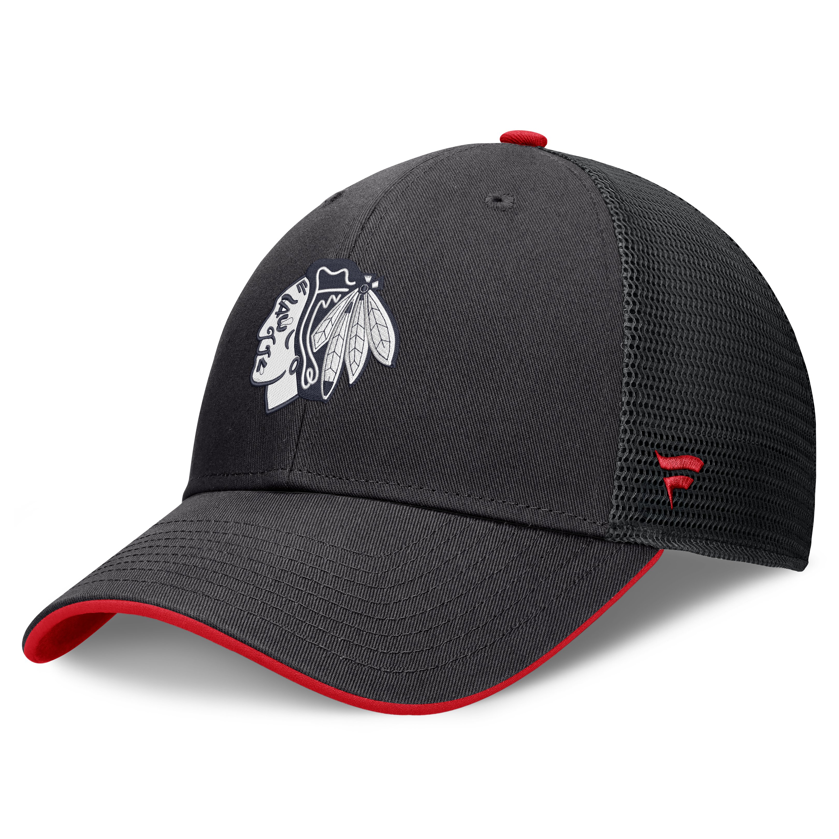 Men's Fanatics Black Chicago Blackhawks Fundamental Limits Trucker Adjustable Hat
