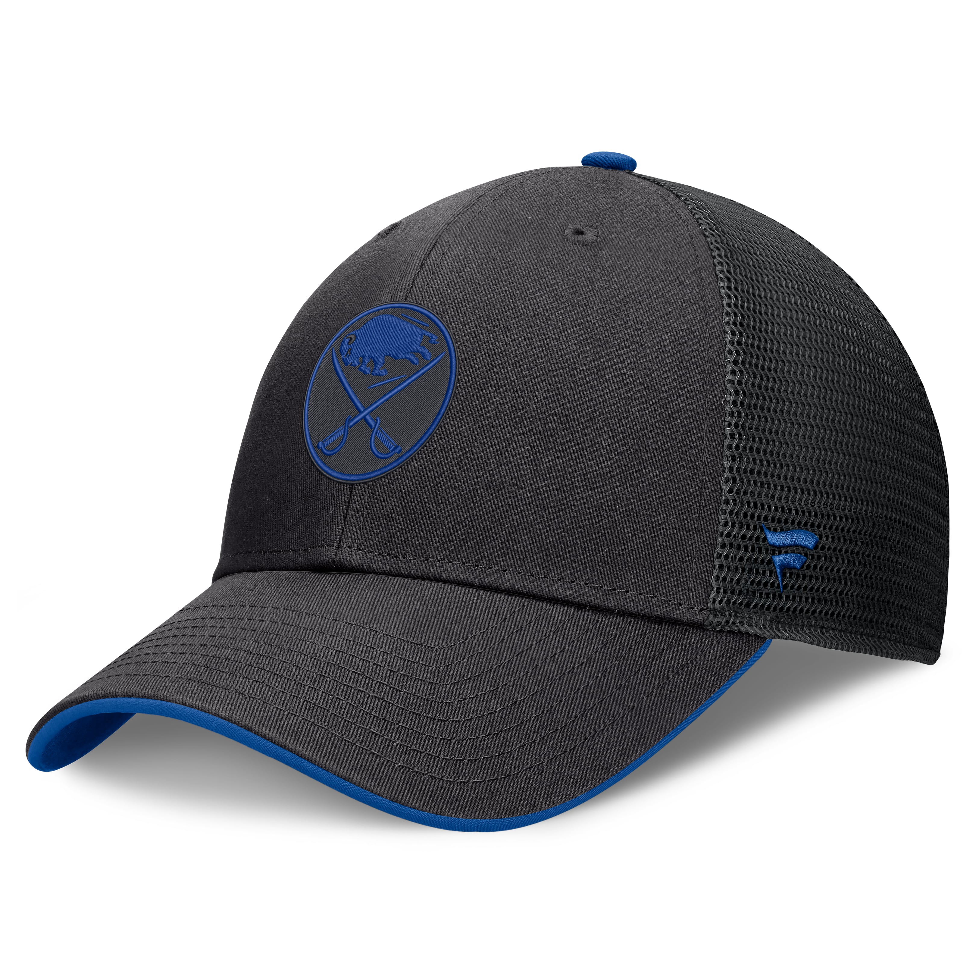 Men's Fanatics Black Buffalo Sabres Fundamental Limits Trucker Adjustable Hat