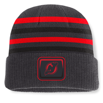 Men's Fanatics Black New Jersey Devils Knurly Stripe Cuffed Knit Hat