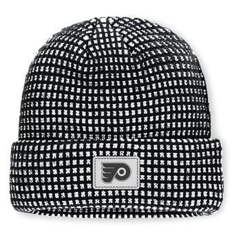 Men's Fanatics Black Philadelphia Flyers Fundamental Scheme Ribbed Cuffed Knit Hat