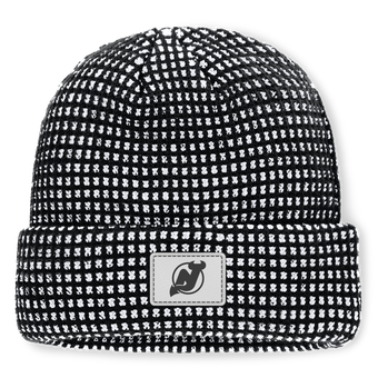 Men's Fanatics Black New Jersey Devils Fundamental Scheme Ribbed Cuffed Knit Hat