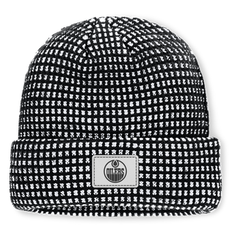 Men's Fanatics Black Edmonton Oilers Fundamental Scheme Ribbed Cuffed Knit Hat