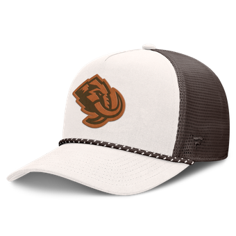 Men's Fanatics  Cream/Brown Utah Mammoth Level Up Bronco Rope A-Frame Trucker Adjustable Hat