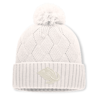 Women's Fanatics Cream Utah Mammoth Level Up Cuffed Knit Hat with Pom