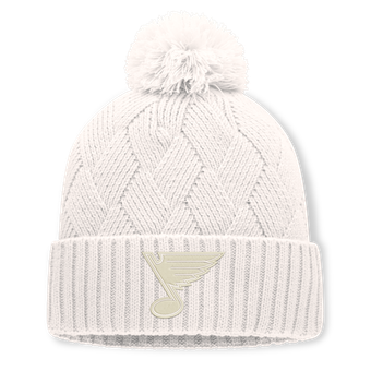 Women's Fanatics Cream St. Louis Blues Level Up Cuffed Knit Hat with Pom