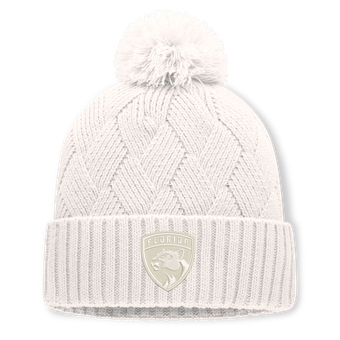Women's Fanatics Cream Florida Panthers Level Up Cuffed Knit Hat with Pom