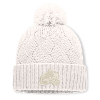 Women's Fanatics Cream Colorado Avalanche Level Up Cuffed Knit Hat with Pom
