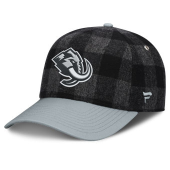 Men's Fanatics Black/Gray Utah Mammoth Huntsman Plaid A-Frame Adjustable Hat