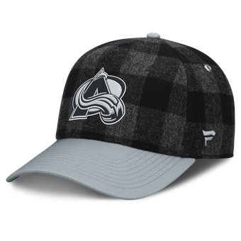 Men's Fanatics Black/Gray Colorado Avalanche Huntsman Plaid A-Frame Adjustable Hat