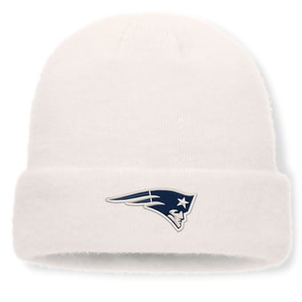 Women's Fanatics White New England Patriots Puff Fuzzy Fleece Cuffed Knit Hat