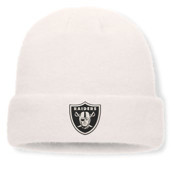 Women's Fanatics White Las Vegas Raiders Puff Fuzzy Fleece Cuffed Knit Hat