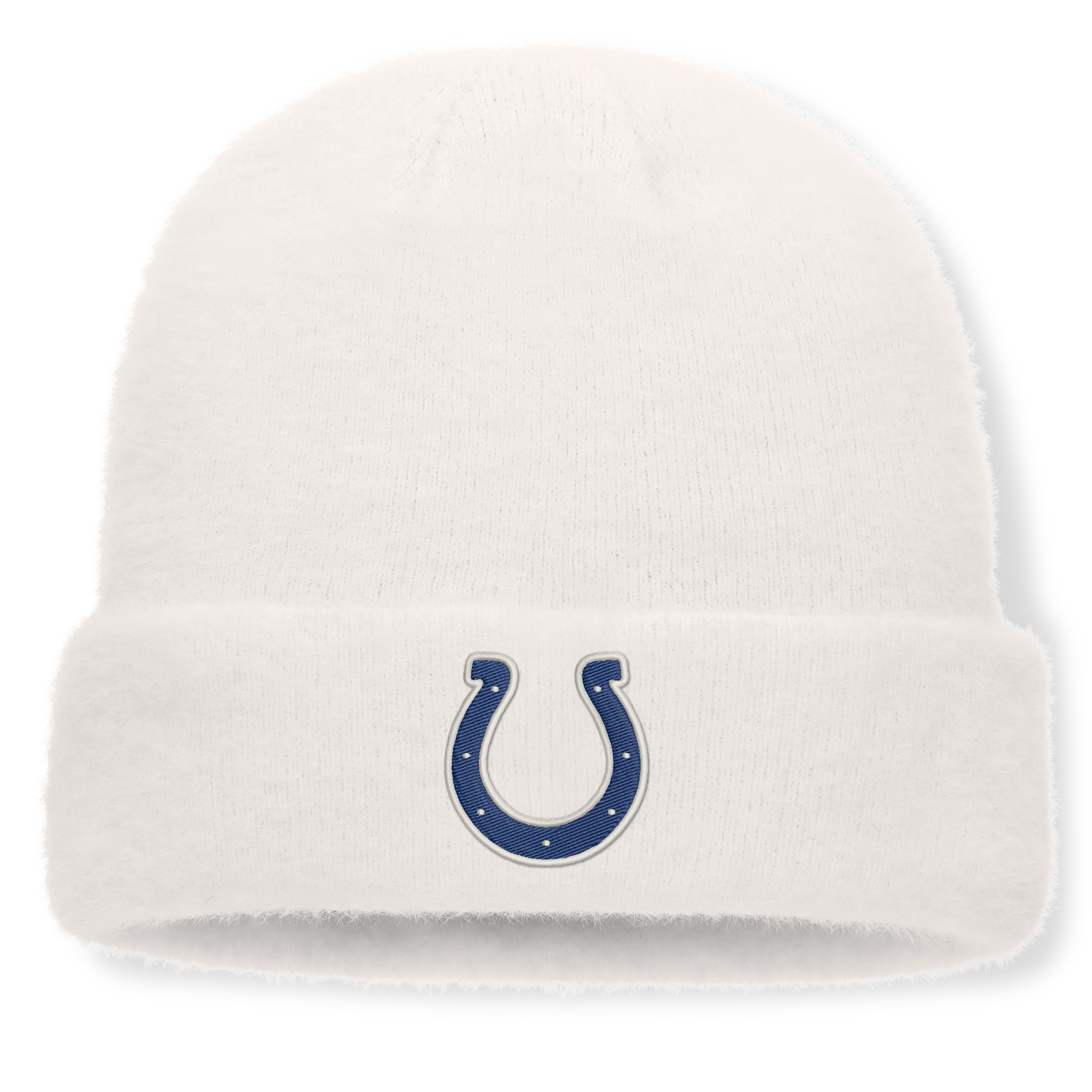 Women's Fanatics White Indianapolis Colts Puff Fuzzy Fleece Cuffed Knit Hat
