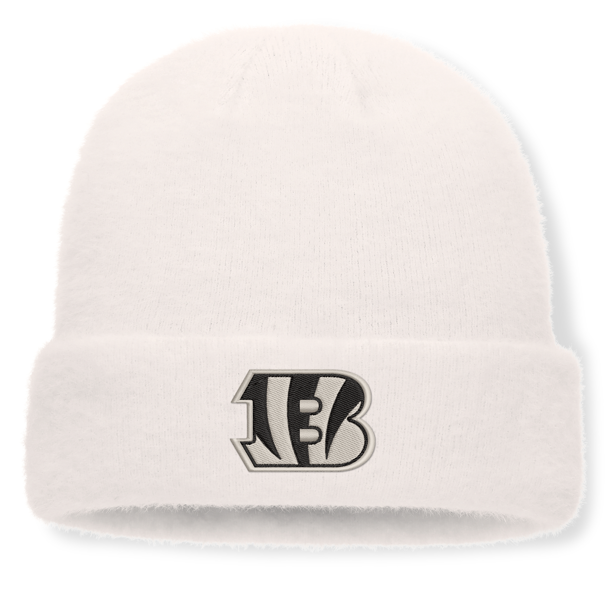 Women's Fanatics White Cincinnati Bengals Puff Fuzzy Fleece Cuffed Knit Hat