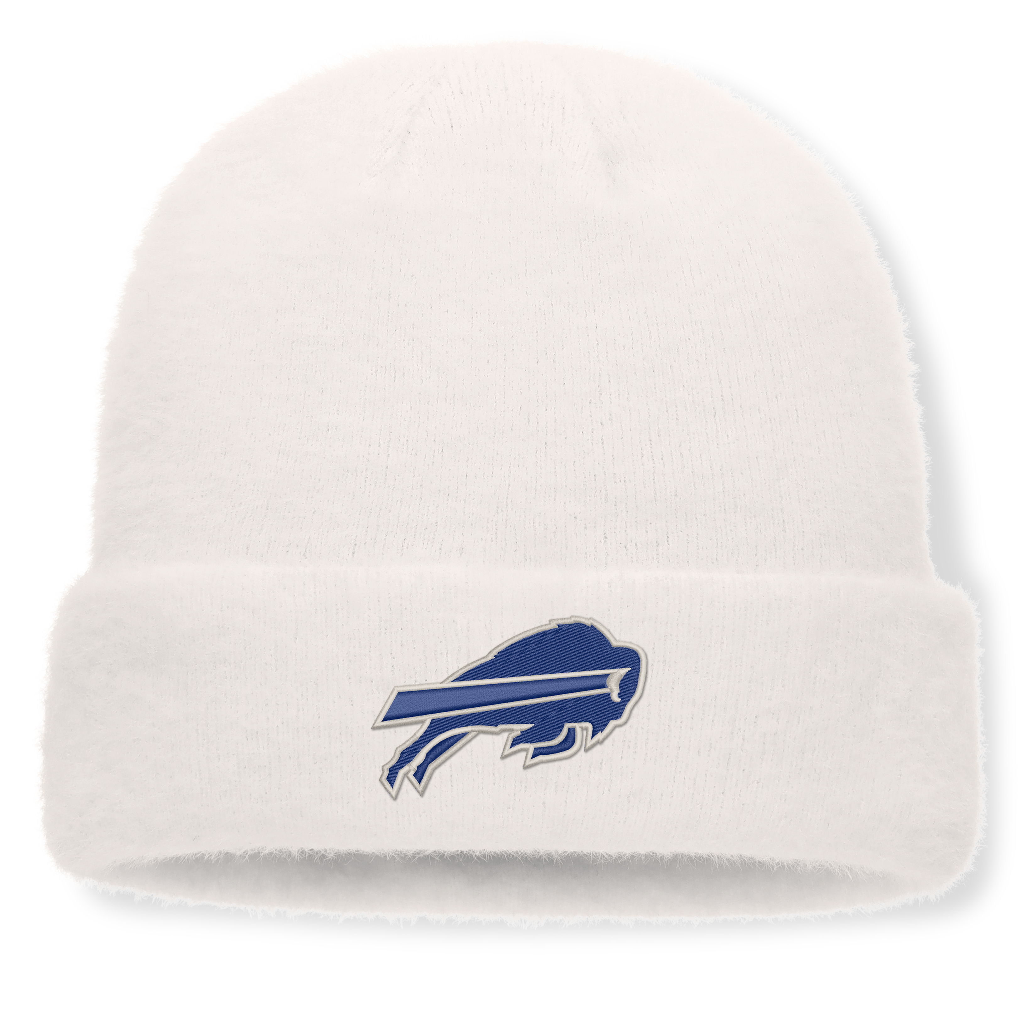 Women's Fanatics White Buffalo Bills Puff Fuzzy Fleece Cuffed Knit Hat