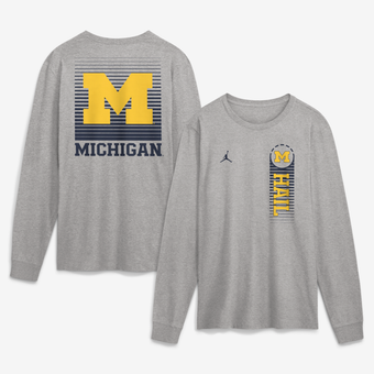 Men's Jordan Brand  Gray Michigan Wolverines Primetime Long Sleeve T-Shirt