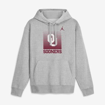 Men's Jordan Brand  Heather Gray Oklahoma Sooners Primetime Gradient Square Club Hoodie