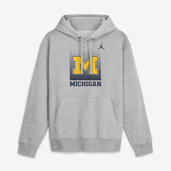 Men's Jordan Brand  Heather Gray Michigan Wolverines Primetime Gradient Square Club Hoodie