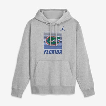 Men's Jordan Brand  Heather Gray Florida Gators Primetime Gradient Square Club Hoodie