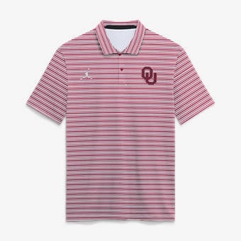 Men's Jordan Brand  Crimson Oklahoma Sooners Primetime Vapor Striped Dri-FIT Polo