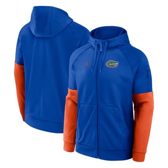 Men's Jordan Brand  Royal Florida Gators Primetime Primary Logo Therma-FIT Raglan Full-Zip Hoodie