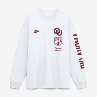 Men's Nike  White Oklahoma Sooners Max 90 Legacy Multi Graphic Long Sleeve T-Shirt