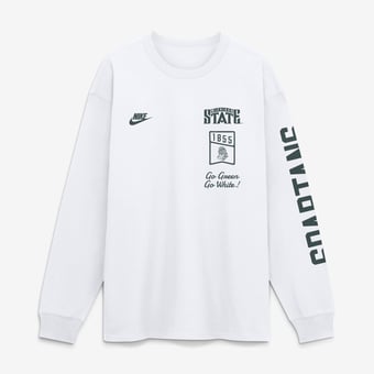 Men's Nike  White Michigan State Spartans Max 90 Legacy Multi Graphic Long Sleeve T-Shirt