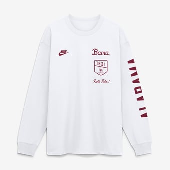 Men's Nike  White Alabama Crimson Tide Max 90 Legacy Multi Graphic Long Sleeve T-Shirt