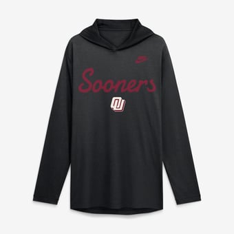 Men's Nike  Black Oklahoma Sooners Tri-Blend Dri-FIT Long Sleeve Hooded T-Shirt