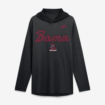 Men's Nike  Black Alabama Crimson Tide Tri-Blend Dri-FIT Long Sleeve Hooded T-Shirt
