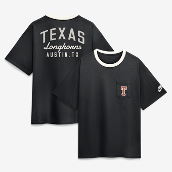 Men's Nike Black Texas Longhorns Contrast Trim Legacy Max90 Pocket T-Shirt