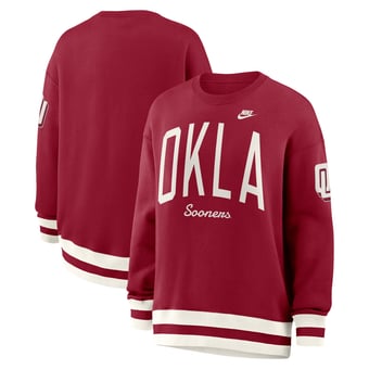 Women's Nike  Crimson Oklahoma Sooners Oversized Legacy Arch Phoenix Sweatshirt