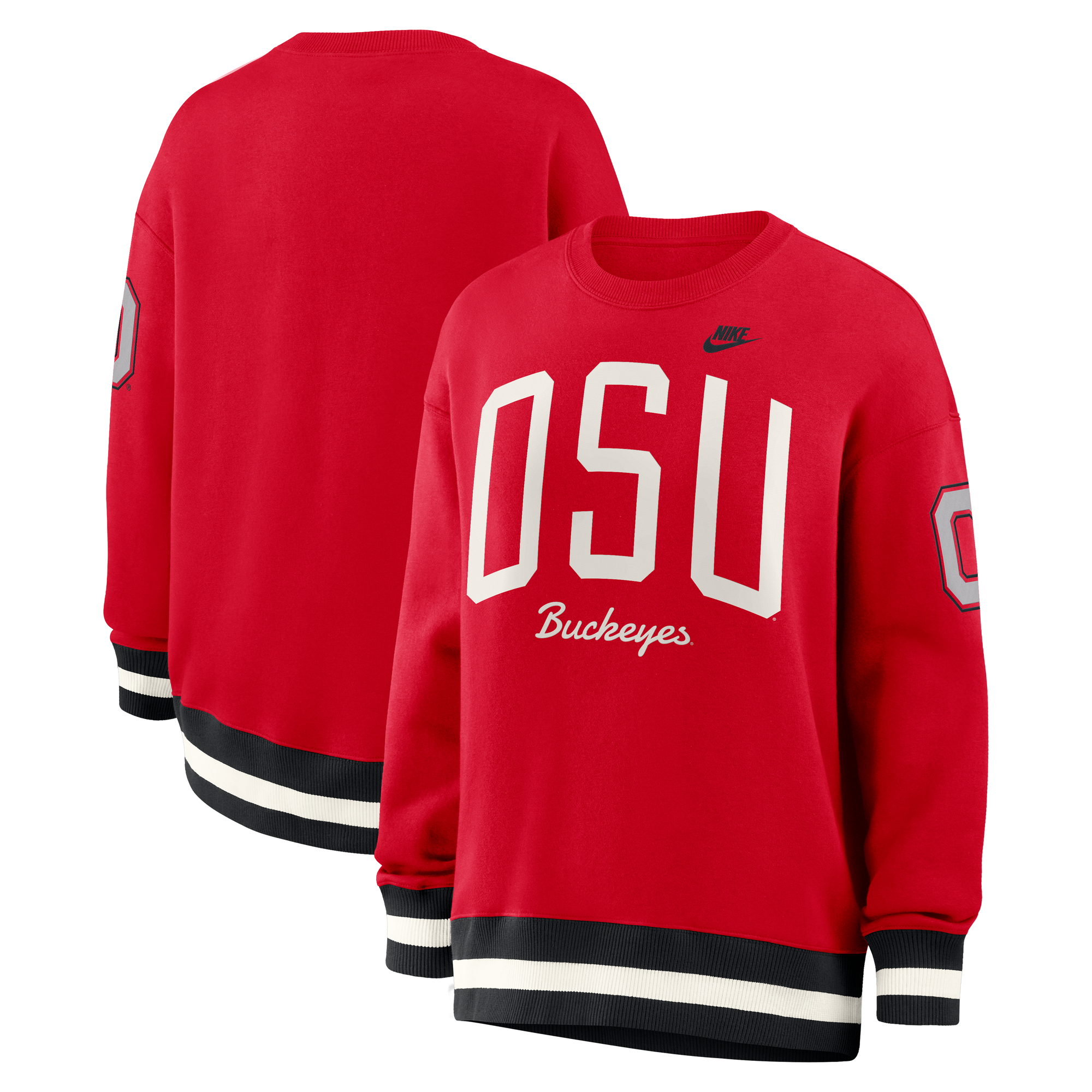 Women's Nike  Scarlet Ohio State Buckeyes Oversized Legacy Arch Phoenix Sweatshirt