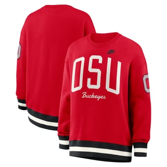 Women's Nike  Scarlet Ohio State Buckeyes Oversized Legacy Arch Phoenix Sweatshirt
