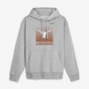Men's Nike  Heather Gray Texas Longhorns Primetime Gradient Square Club Hoodie