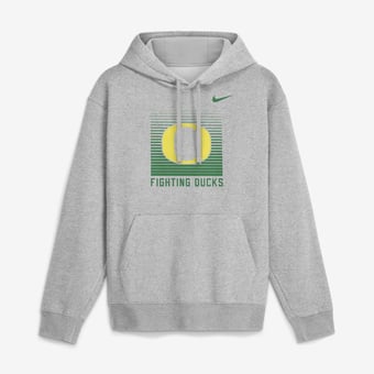 Men's Nike  Heather Gray Oregon Ducks Primetime Gradient Square Club Hoodie