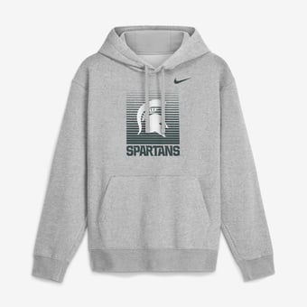 Men's Nike  Heather Gray Michigan State Spartans Primetime Gradient Square Club Hoodie