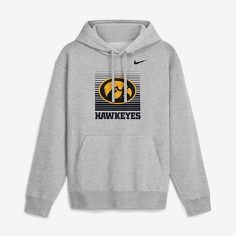 Men's Nike  Heather Gray Iowa Hawkeyes Primetime Gradient Square Club Hoodie