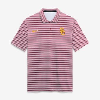 Men's Nike  Cardinal USC Trojans Primetime Vapor Striped Dri-FIT Polo