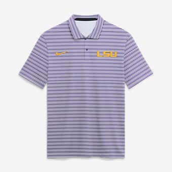 Men's Nike  Purple LSU Tigers Primetime Vapor Striped Dri-FIT Polo