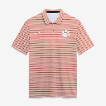 Men's Nike  Orange Clemson Tigers Primetime Vapor Striped Dri-FIT Polo