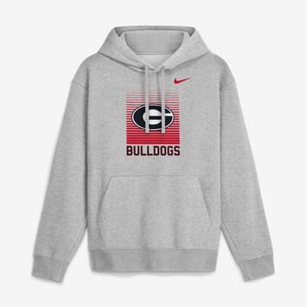 Men's Nike  Heather Gray Georgia Bulldogs Primetime Gradient Square Club Hoodie