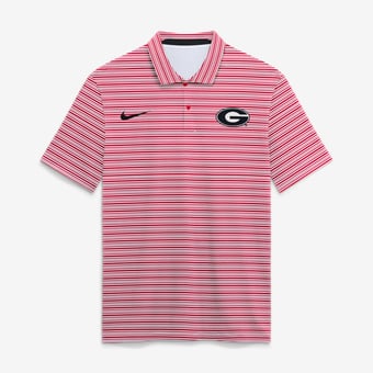 Men's Nike  Red Georgia Bulldogs Primetime Vapor Striped Dri-FIT Polo