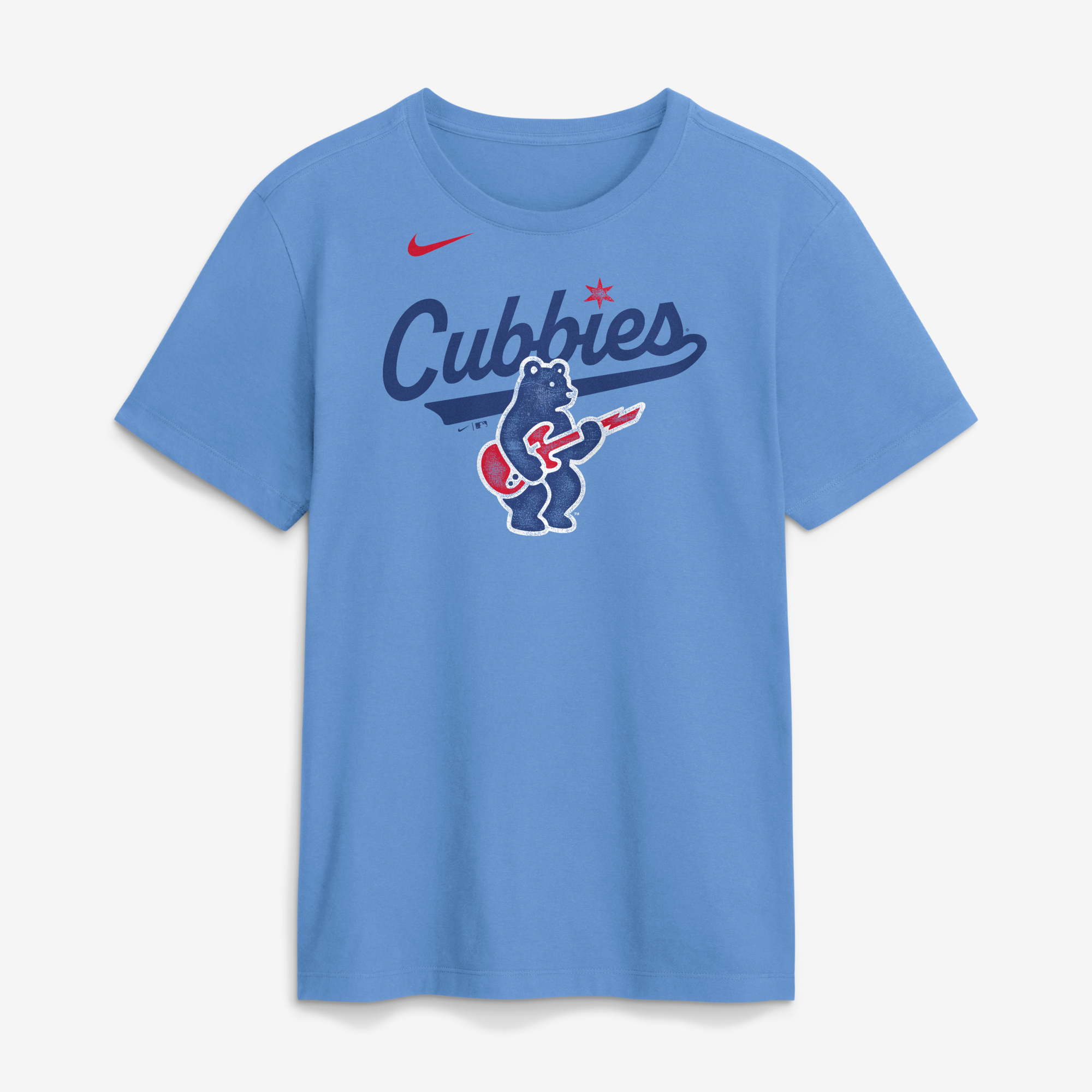 Men's Nike  Light Blue Chicago Cubs Electric Bear T-Shirt