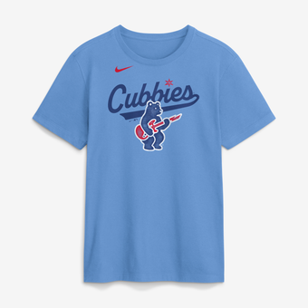 Men's Nike  Light Blue Chicago Cubs Electric Bear T-Shirt