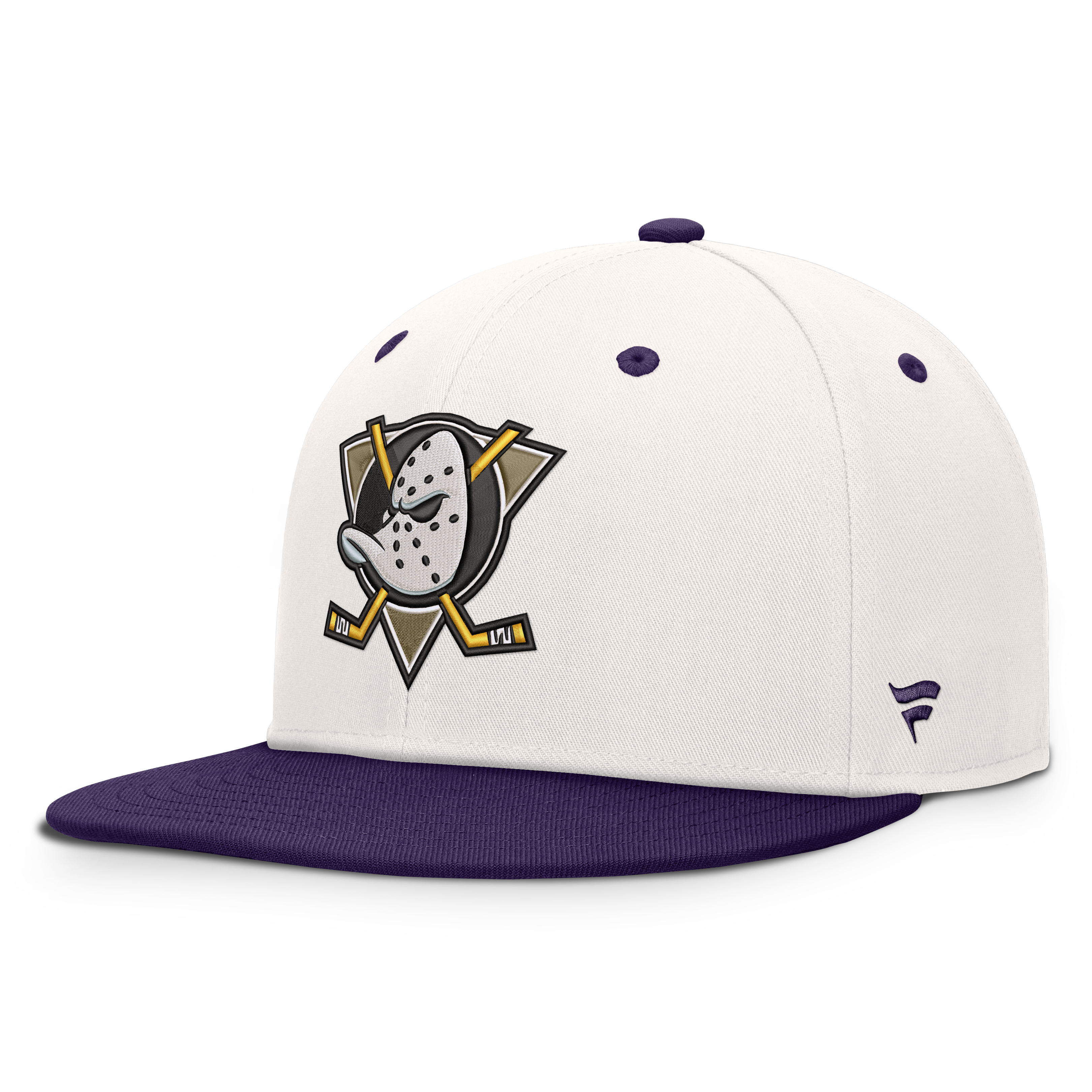Men's Fanatics Cream/Purple Anaheim Ducks Heritage Ballpark Snapback Hat