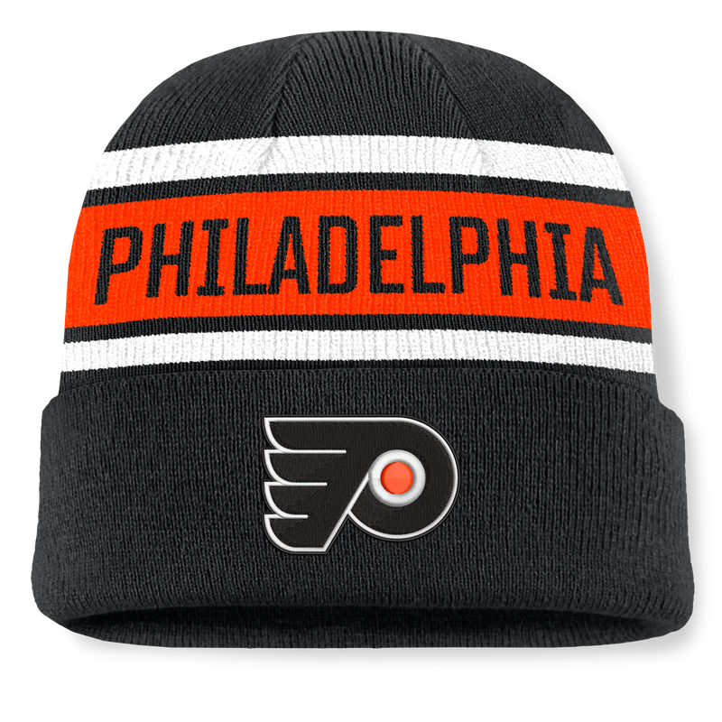 Men's Fanatics Black/Orange Philadelphia Flyers Heritage Cuffed Knit Hat