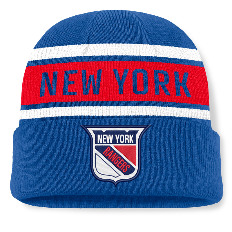 Men's Fanatics Royal/Red New York Rangers Heritage Cuffed Knit Hat